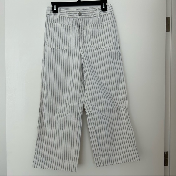 GAP Pants - GAP Stripe High Rise Wide Leg Crop Pants
